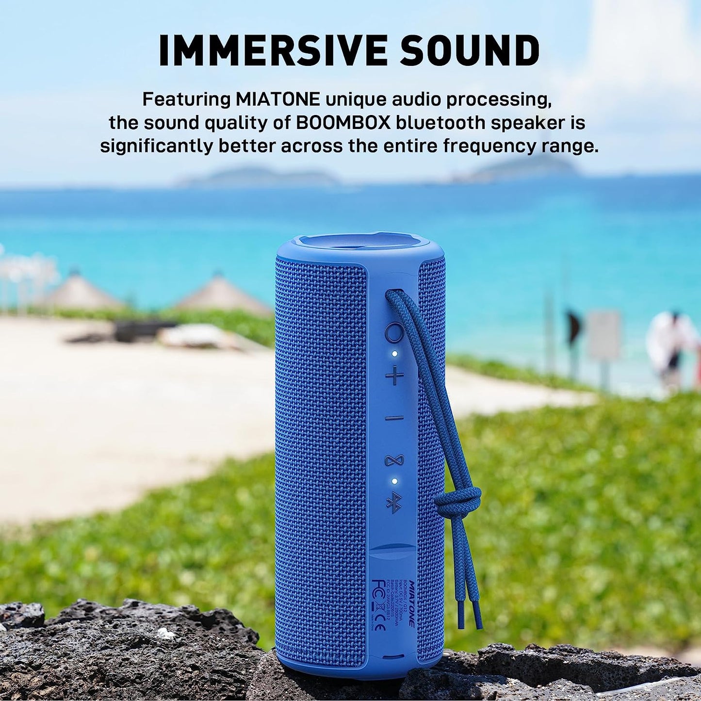 Outdoor Portable Bluetooth Wireless Speaker Waterproof for Shower - Blue